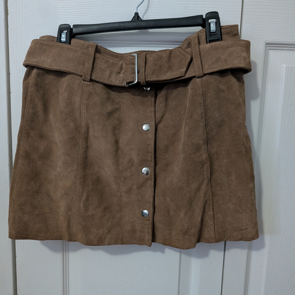 VINTAGE 2000 Old Navy Brown Mini Skirt with Belt